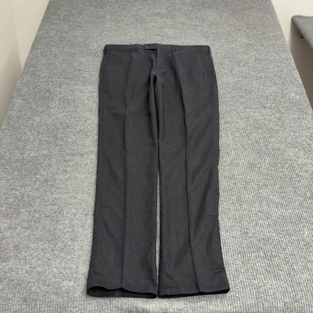 Classic Fashion Dress Pants Mens 38x34 Black Flat Front Trousers Classic Formal